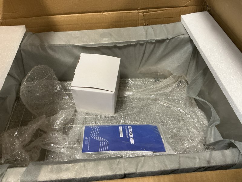 Condition photo showing New/Like New for ROVOGO 25x18x9 Drop-in Kitchen Sink Single Bowl with Offset Drain Assembly and Bottom Grid, 304 Stainless Steel Handmade Modern Sink Top Mount with 1 Faucet Hole, Brushed 25"x18"x9"