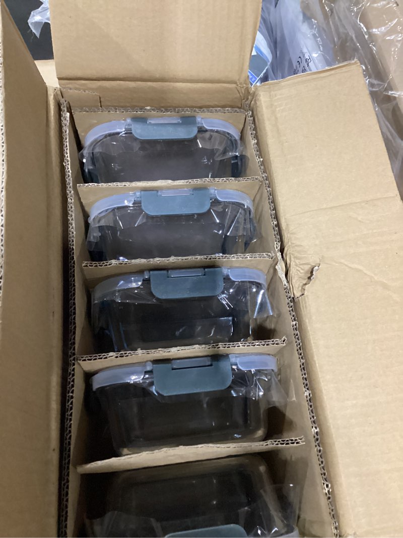 Condition photo showing New/Like New for m mcirco [5-pack,36 oz] glass meal prep containers 2 compartments portion control with upgraded snap locking lids glass food storage containers, microwave, oven, freezer and dishwasher (4.5 cups) gray