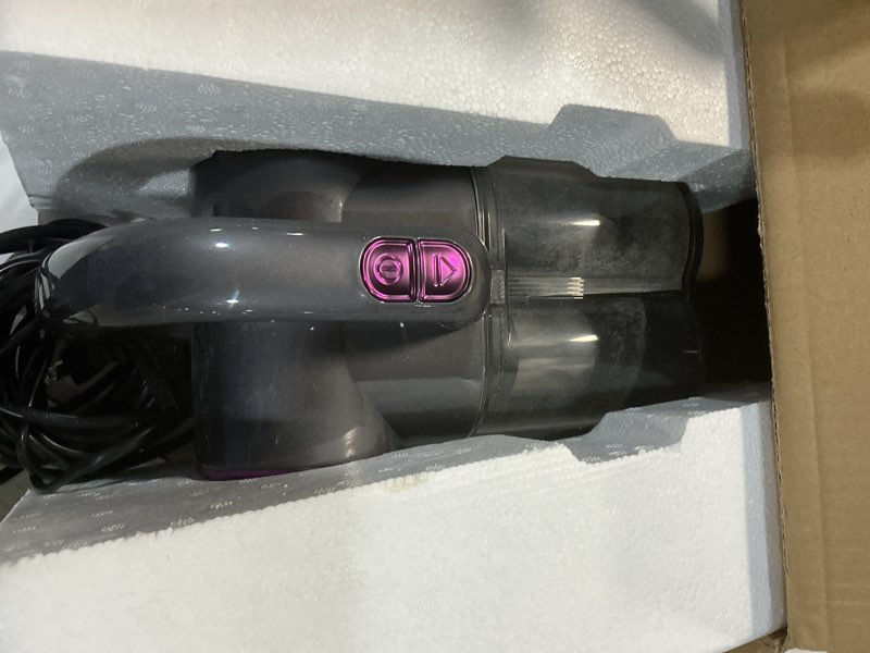 Condition photo showing As Is for feppo mattress vacuum cleaner, 16kpa bed vacuum cleaner with 253.7nm uv-c light, 140°f heat, hepa filter & ultrasonic, versatile handheld vacuums for bed, sofa, couch, crib(corded, 500w) violetgrey