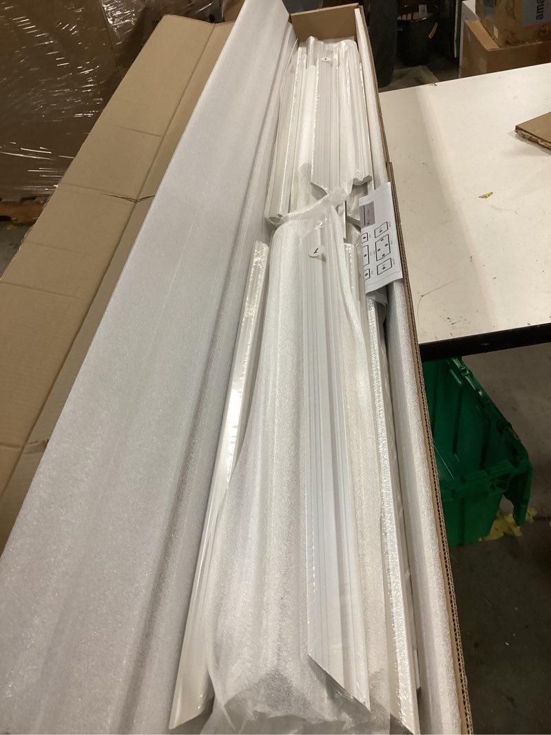Condition photo showing Good Condition for Art3d Pre-Cut Wall Molding Set of 6 pcs, Ready-to-Assemble Wainscoting Panels for Interior Wall Décor Living Room Bedroom Accent Wall - Installed with Glue, 3 Top 3 Bottom White: Style 2