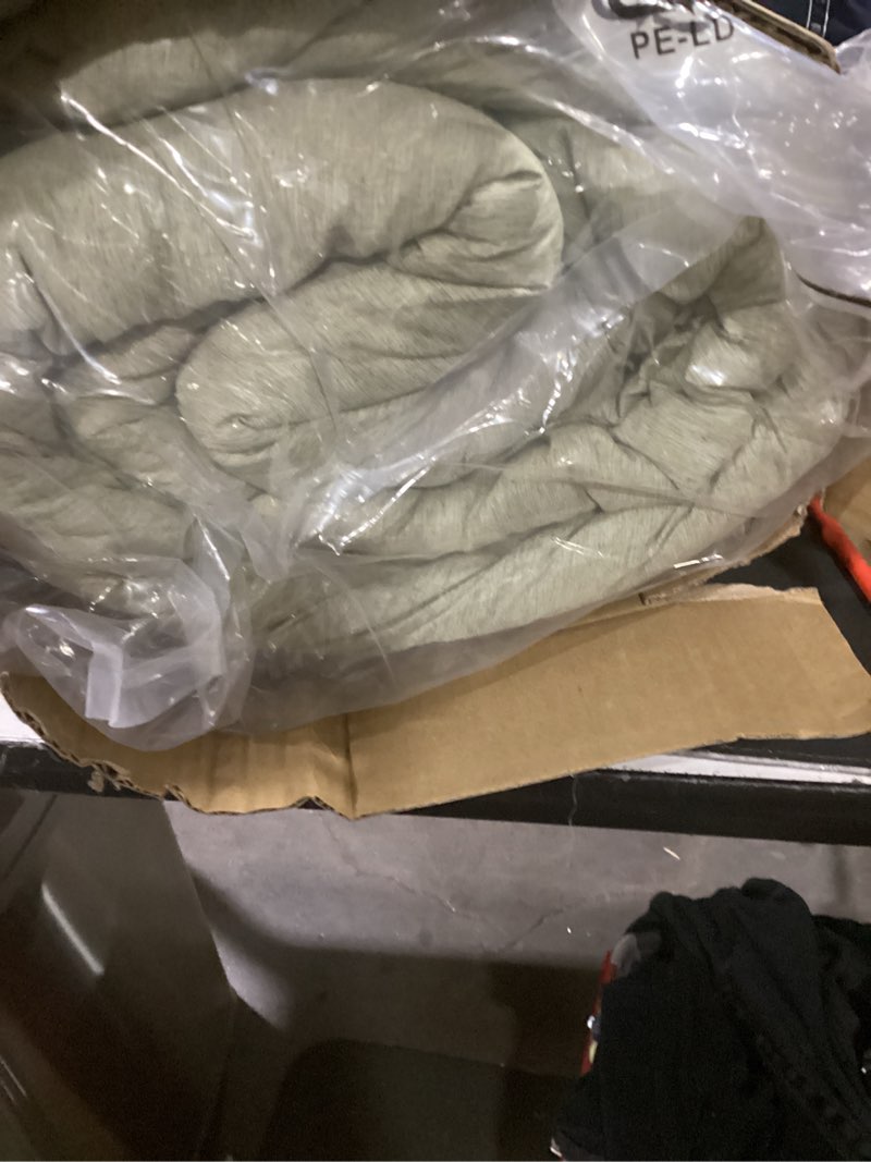 Condition photo showing Good Condition for monbix queen comforter set - 7 pieces cationic dyeing sage green bed in a bag queen bedding sets with comforter, sheets, pillowcases & shams, reversible bedding comforters sets sage green 7piece-queen(90”x90'')