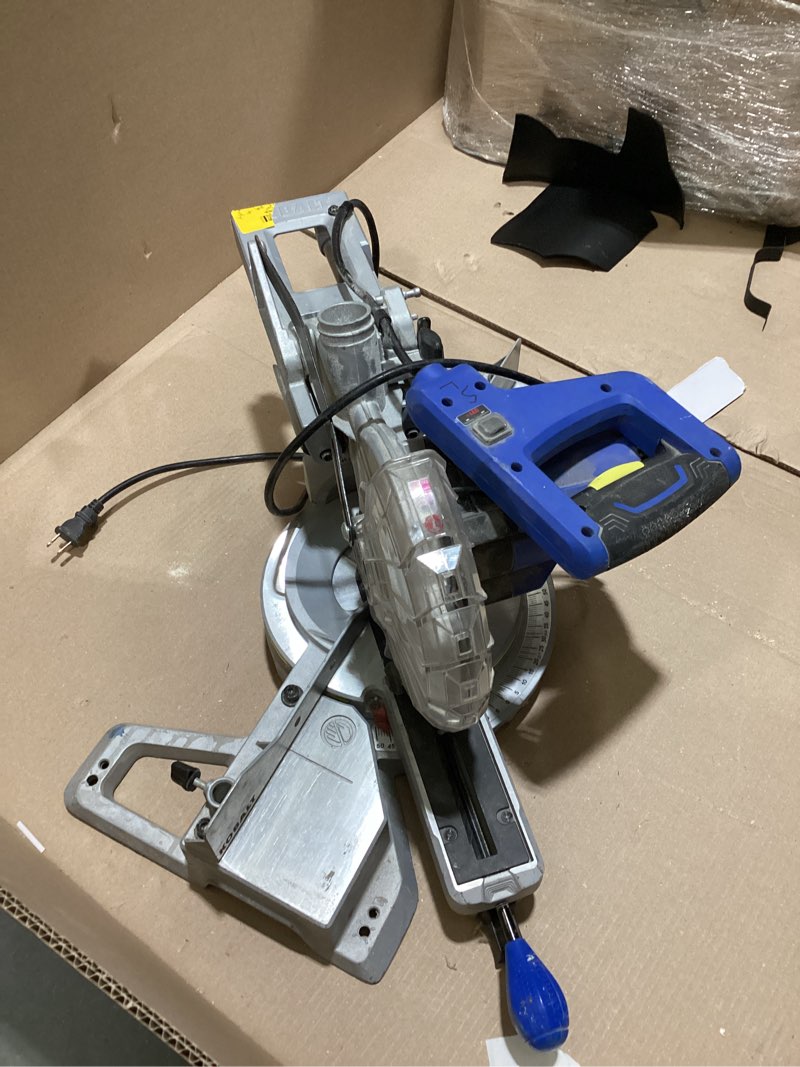 kobalt compact 10-in 15-amp dual bevel sliding compound corded miter saw