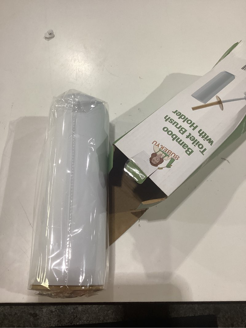 Condition photo showing New/Like New for subekyu toilet brush, toilet bowl brush and holder set, bathroom toilet bowl cleaner scrub brush set scrubber for deep cleaning, white white 1p