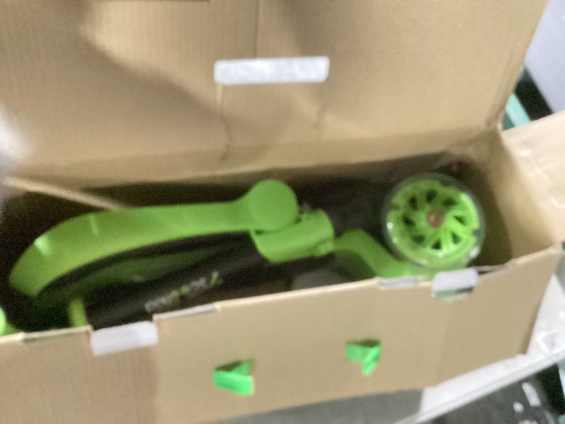 Condition photo showing Good Condition for hurtle 3-wheeled scooter for kids - wheel led lights, adjustable lean-to-steer handlebar, and foldable seat - sit or stand ride with brake for boys and girls ages 1-14 years old green