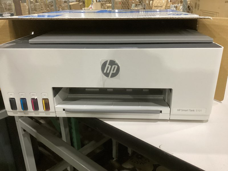 Condition photo showing As Is for not tested hp smart tank 5101 wireless all-in-one refillable printer, scanner, copier with 2 years of ink included, wireless printer-for-home use an ecotank alternative (1f3y0a)