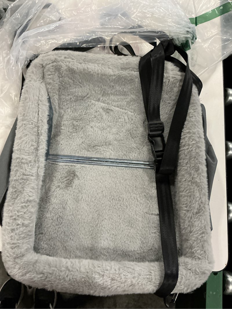 Condition photo showing Good Condition for joejoy deluxe dog booster seat with sturdy metal frame and safety leash for small pets up to 20 lbs - portable puppy dog car seat with thick cushion and storage pockets for small dogs grey