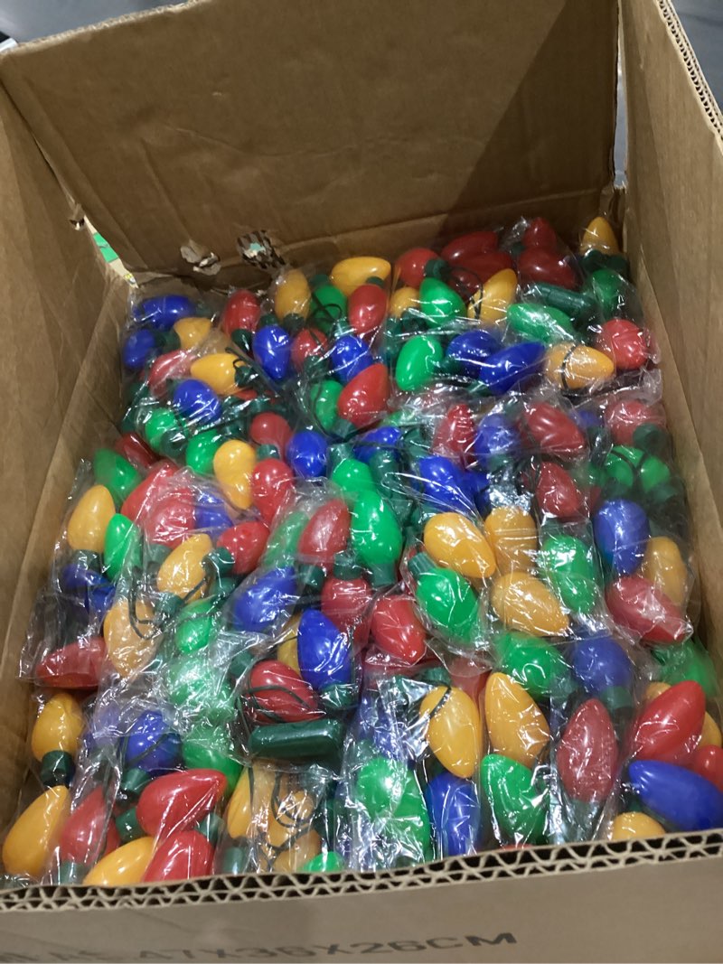 Condition photo showing As Is for 100 Pack Christmas Light Necklace, 40 in Colorful Christmas Necklaces, 9 LED .