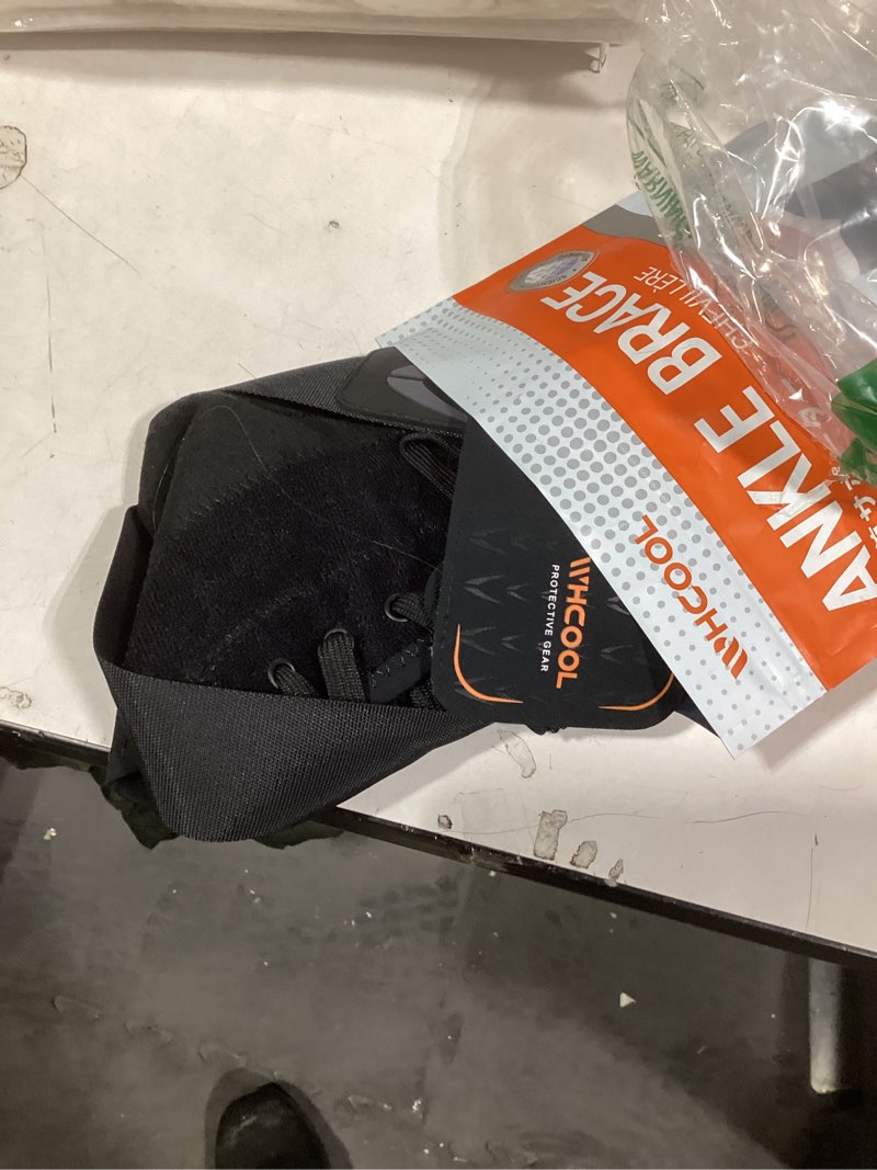 Condition photo showing As Is for WHCOOL Slim-Fit Ankle Brace for Sprained Ankle, Quick Lace Up Ankle Support for Women Men with 2 Auto-Shaped Pads, Air Fabric Cool Ankle Stabilizer for Injury Recover, Running,Sports, M(12”-13”) Orange/Black-M(ankle:30-33cm)