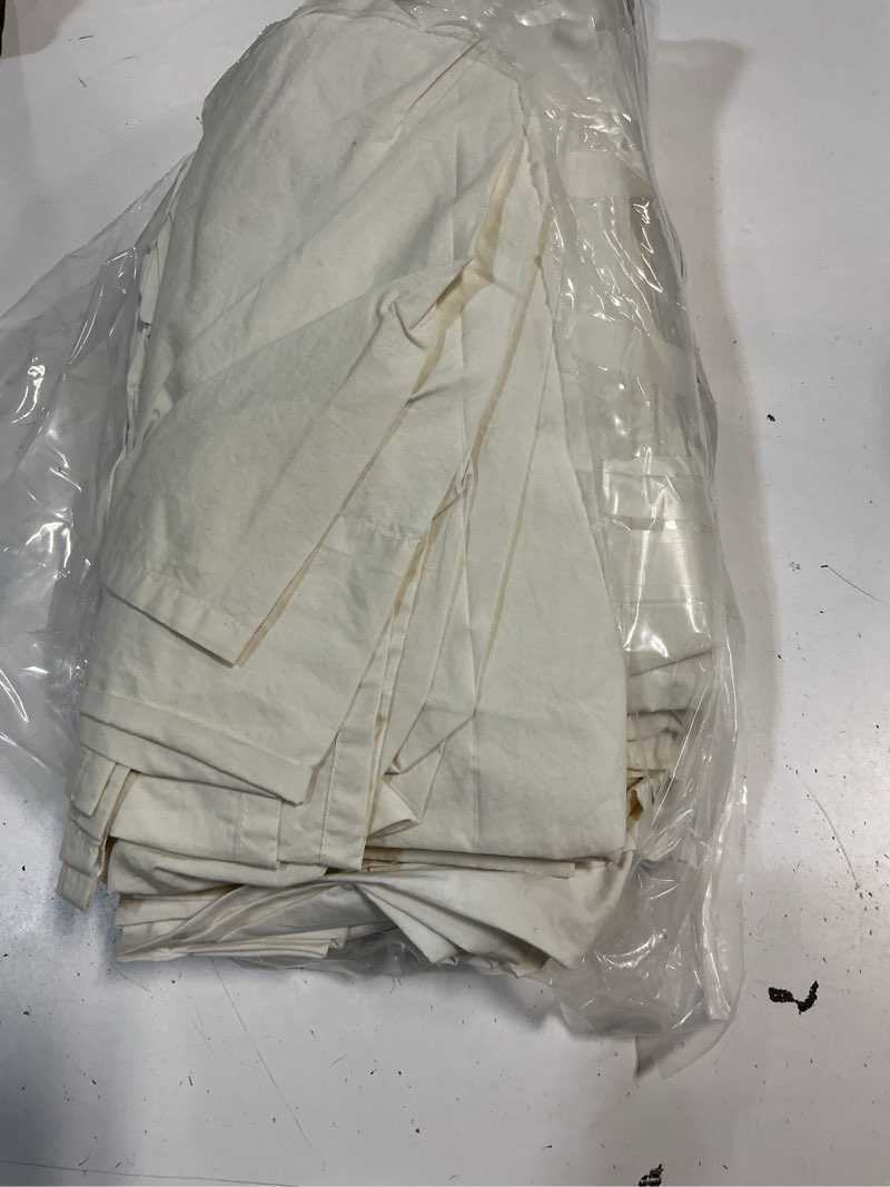 Condition photo showing As Is for quince classic organic percale sheet set, queen, ivory