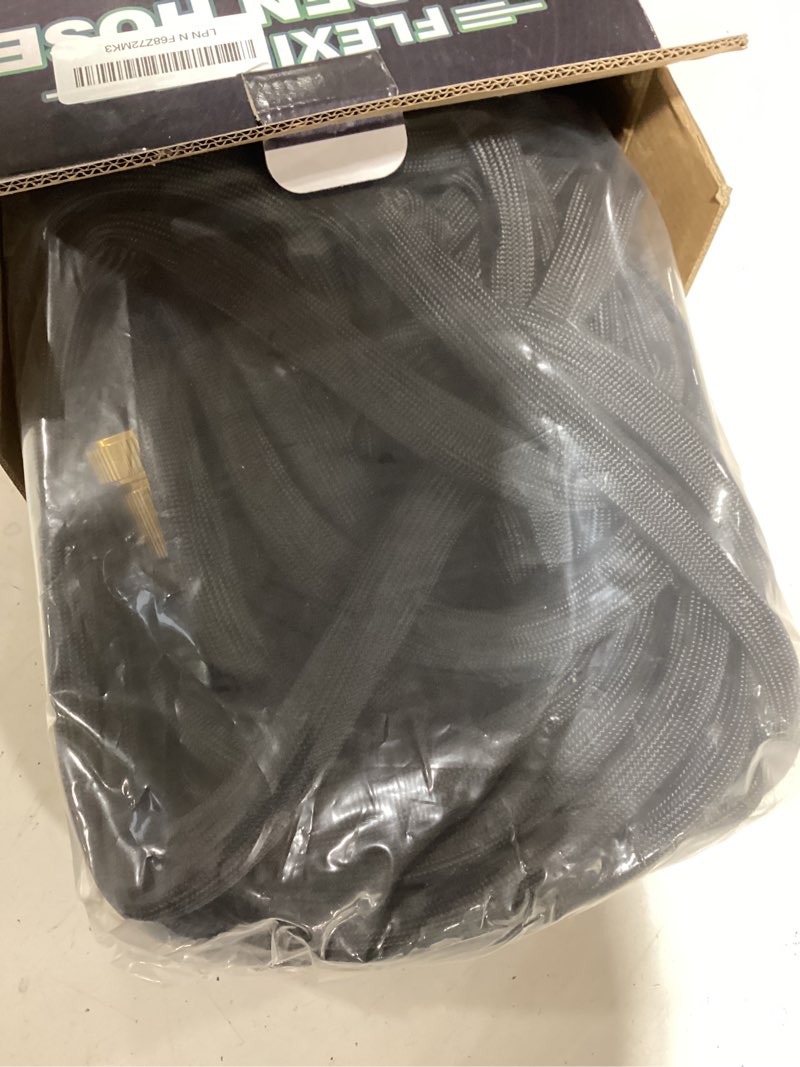 Condition photo showing Good Condition for flexible garden hose 50 ft, ultra lightweight water hoses 50ft w/10 function sprayer and 3/4" brass fittings, kink-free, sturdy, abrasion resistant for yard, lawn, outdoor and gardening(black) 50ft black