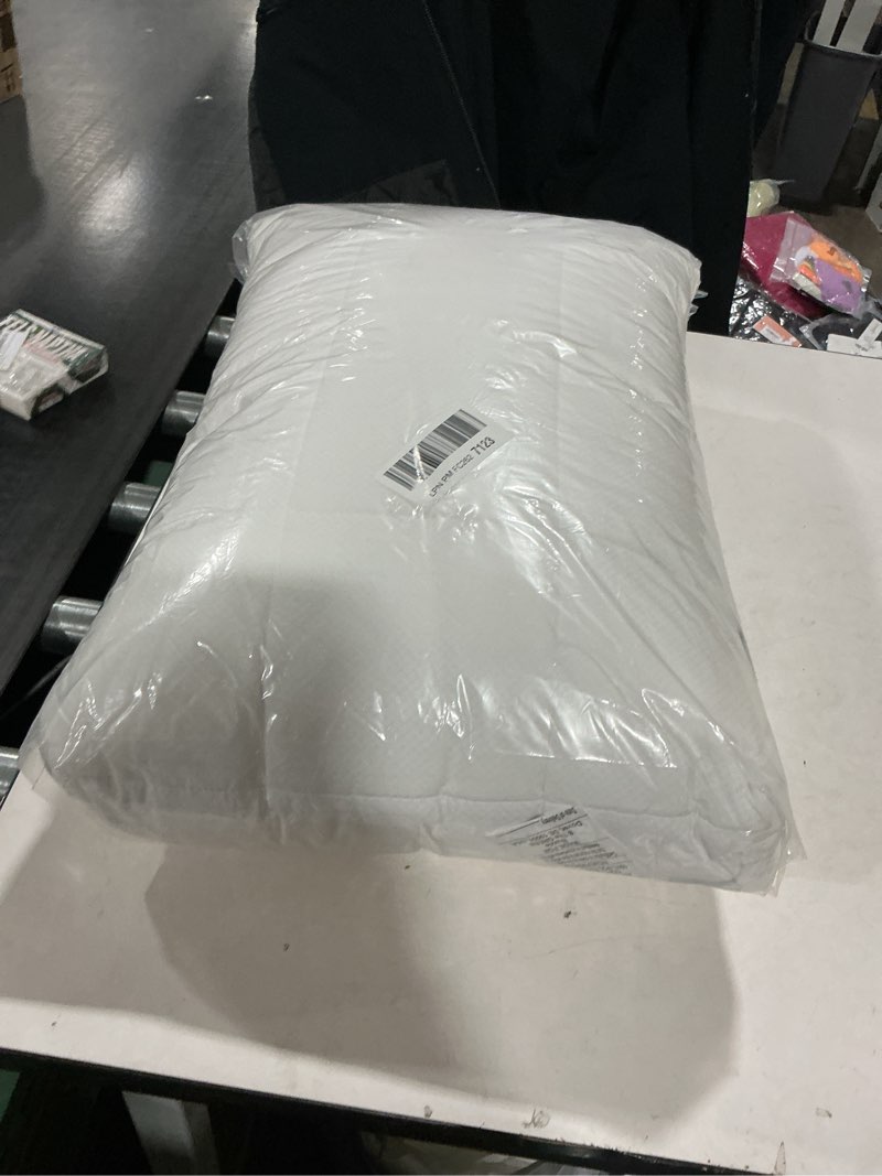 Condition photo showing Good Condition for Nuzzle Cooling Adjustable Pillow for Side Sleepers, Luxury Standard Size Bed Pillow Hotel Collection - Best Adjust Height Soft Firm Pillow for Back, Stomach or Side Sleepers - Home Gifts Standard SIze (Set of 1) White