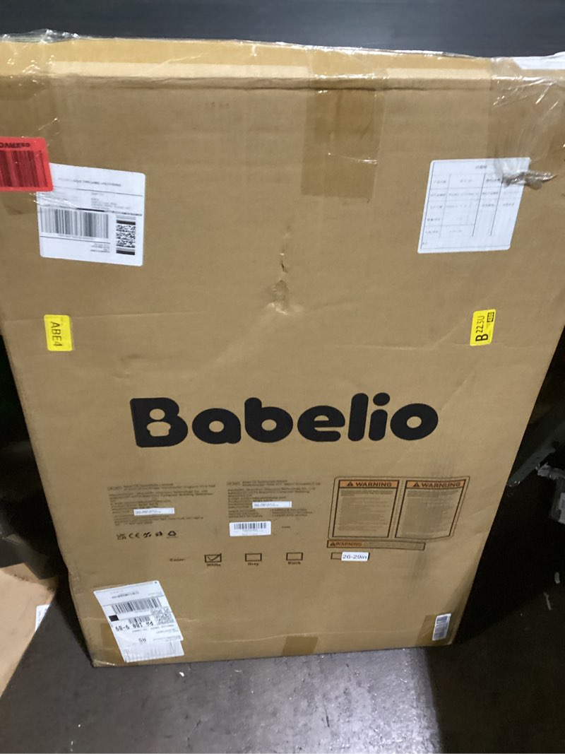 Condition photo showing Good Condition for babelio 36" tall narrow baby gate, 26-28.5" wide auto-close metal pet gate for small stairs/doorways/hallways, pressure/hardware mounted for child and pets, no extensions, white white 36" high, 26-28.5" wide