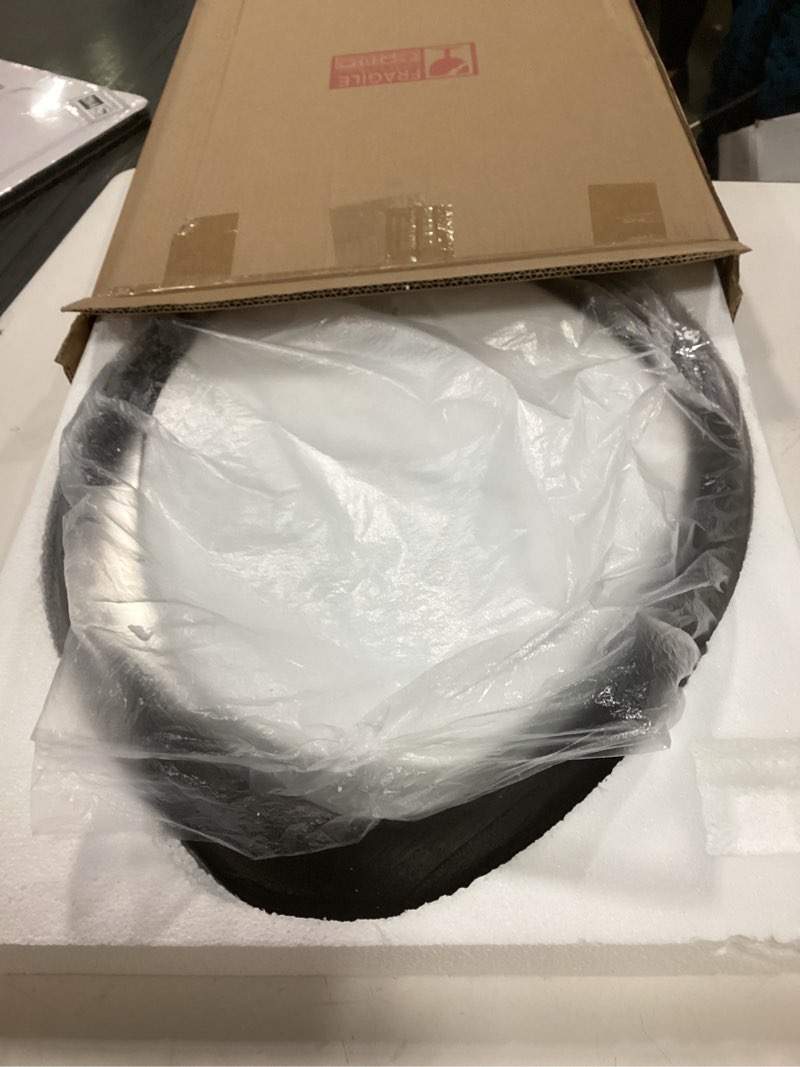 Condition photo showing New/Like New for AAZZKANG Large Wall Mirror with Irregular Wood Framed 24\"x16\" Decorative Asymmetrical Hanging Mirrors for Bathroom Bedroom Living Room Entryway 24\"L x 16\"W Black