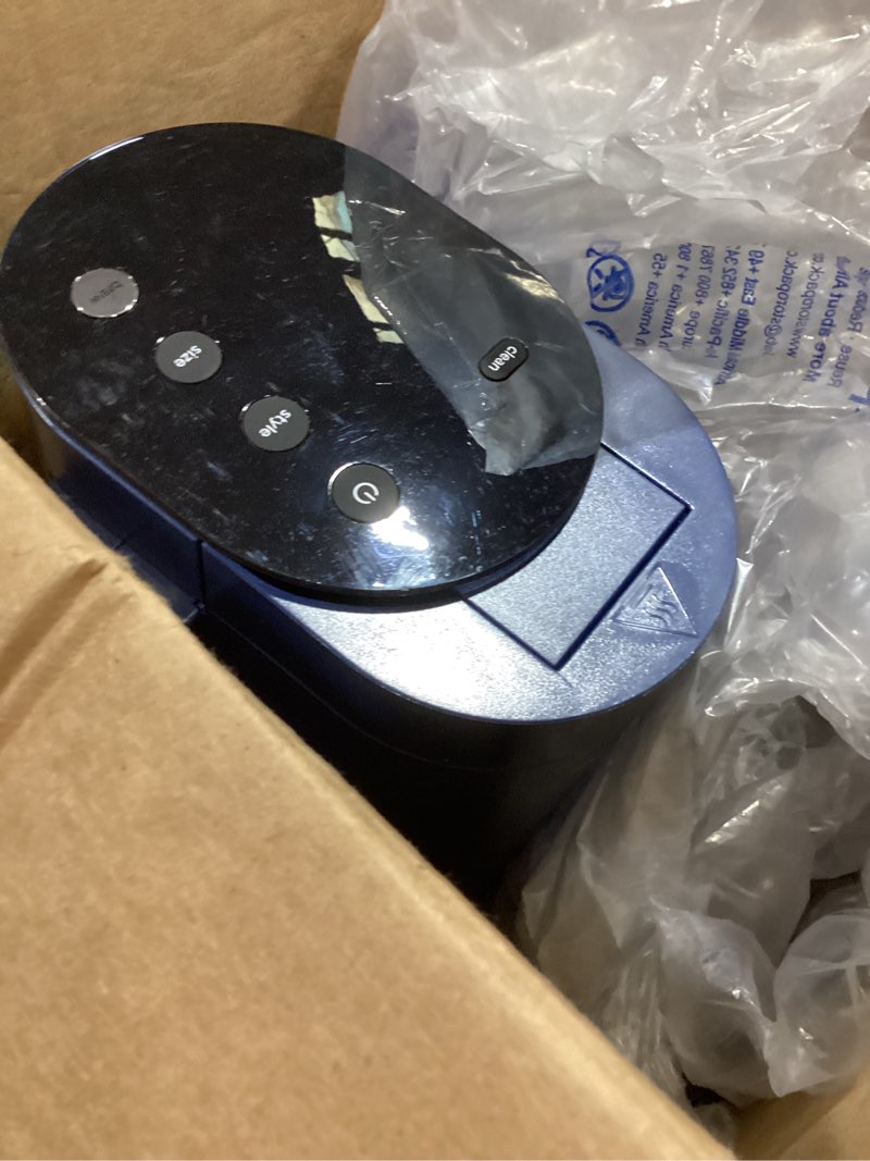 Condition photo showing As Is for ninja pods & grounds single-serve coffee maker, k-cup pod compatible, 56-oz. reservoir, 6-oz. cup to 24-oz. travel mug brew sizes, iced coffee maker, navy, pb041nv