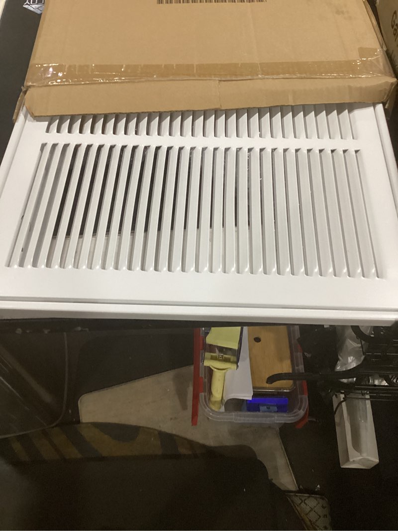 Condition photo showing Good Condition for (white) return air grille,air return vent cover grill for ceiling and wall,steel hvac a/c vent cover grill fits duct opening 14\"w x 14\"h,holds 1\" thick ac filter 14''w×14''h