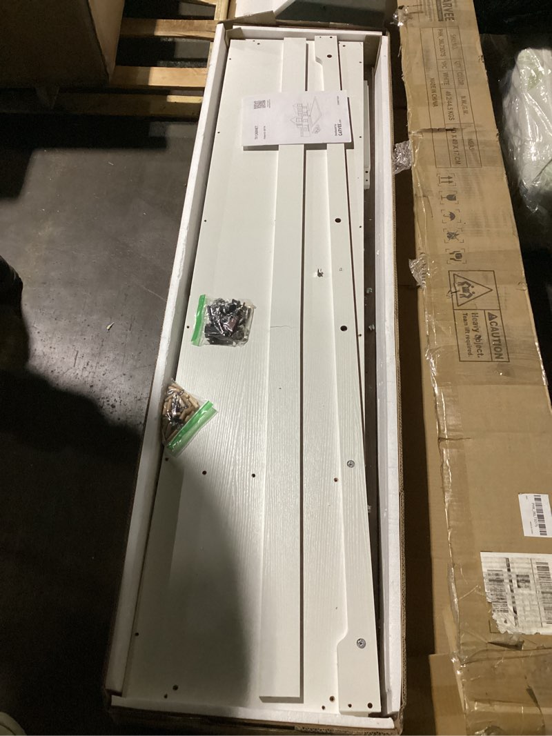 Condition photo showing As Is for similar to garvee 58\" fireplace tv stand for tvs up to 70\",electric fireplace tv stand with led lights&3d flame,farmhouse media console with glass door,tall entertainment center with storage cabinet (white) white+glass door