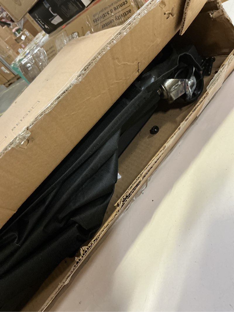 Condition photo showing As Is for LINZINAR 3 Bag Laundry Basket Sorter Heavy Duty Rolling Lockable Wheels Laundry Hamper Cart with Ironing Board and Removable Bags, Black 3 Bags Black with Board