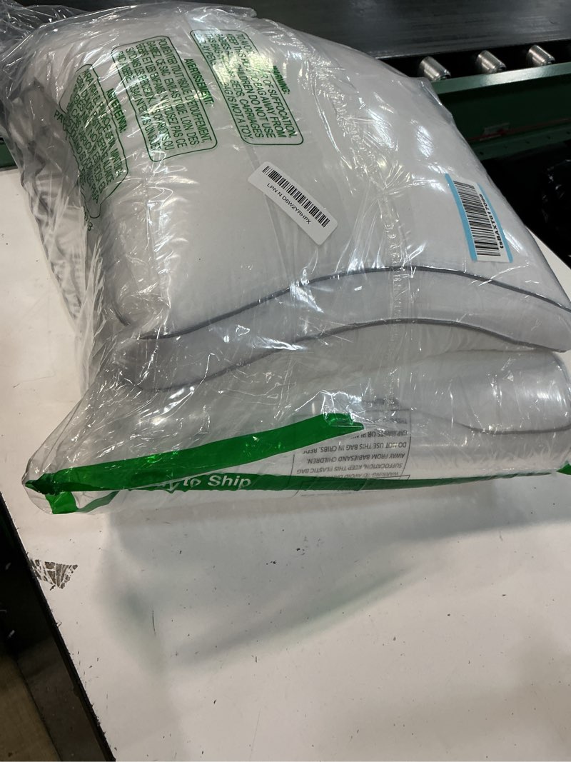 Condition photo showing Good Condition for roumea pillows king size set of 2, gusseted bed pillows for sleeping 2 pack, luxury hotel quality, supportive king pillow with soft down alternative for back stomach side sleepers,machine washable king-20"*34" grey