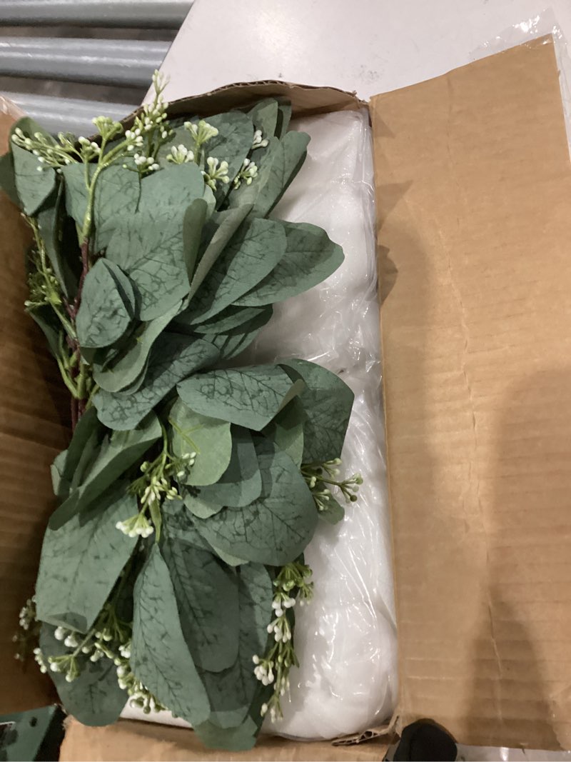 Condition photo showing Good Condition for 24Set Wedding Chair Decorition for Wedding Ceremony, 8ft Long Draping Fabric Chair Sash with 24PcsArtificial Eucalyptus Leaves Stems, Weddings Chairs Sashes for Reception Party Hotel