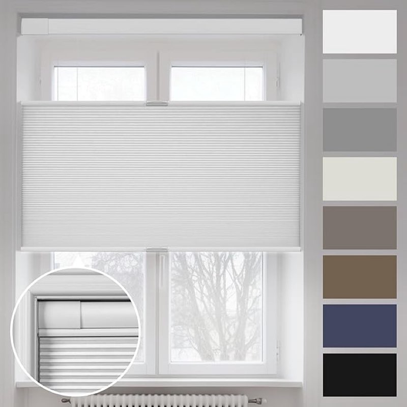 boolegon no drill no tools cellular shades top down bottom up honeycomb blinds blackout cordless win