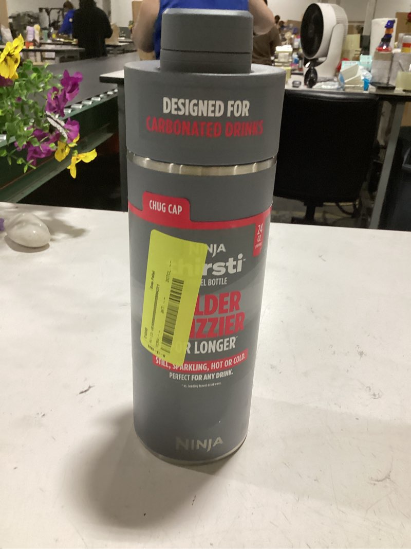 Condition photo showing New/Like New for ninja thirsti 24 oz travel water bottle  stainless steel  leak proof  24 hours cold  ash gray
