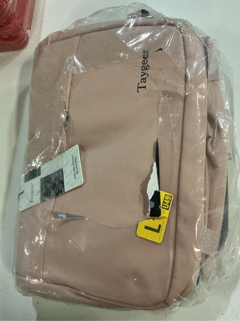 Condition photo showing New/Like New for taygeer travel backpack for women, carry on backpack with water bottle pocket & shoe pouch, tsa 15.6inch laptop mochila flight approved, nurse bag casual daypack for weekender business hiking, pink large amourpink