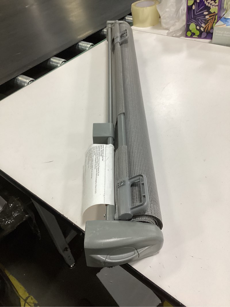 Condition photo showing As Is for Looxii Retractable Baby Gate Child Safety Indoor/Outdoor Gate for Kids or Pets 33" Tall, Extends to 55" Wide, Grey