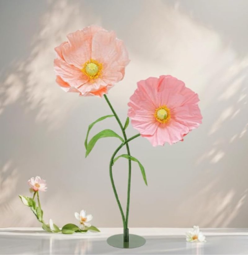 Giant Paper Flowers Wedding Decorations - 3D Artificial Flowers 5.6 Ft Large Fake Floral with Stand Base for Bridal Shower Party Outdoors Yard Event Backdrop Decor (Set of 2) (( Cimilar to the one in the photo))