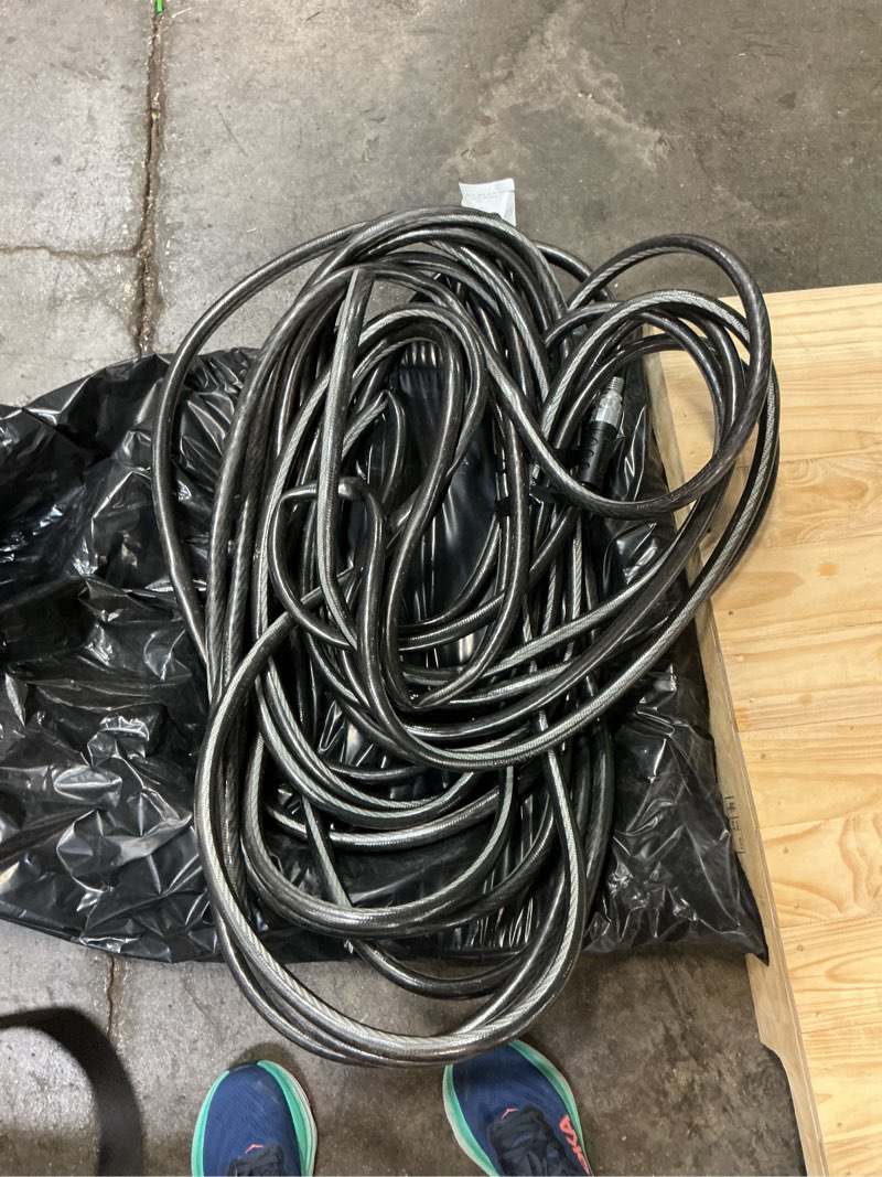 Condition photo showing As Is for neverkink teknor apex 5/8-in x 75-ft contractor -duty kink free vinyl black coiled hose