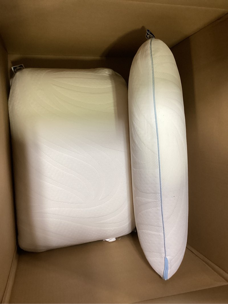 Condition photo showing Good Condition for Sealy Dreamlife Queen Size Memory Foam Cooling Pillow with Surface Guard Technology, Removable Machine-Washable Cover, 1 Year Limited Warranty, White (2 Pack) 2 pack Queen