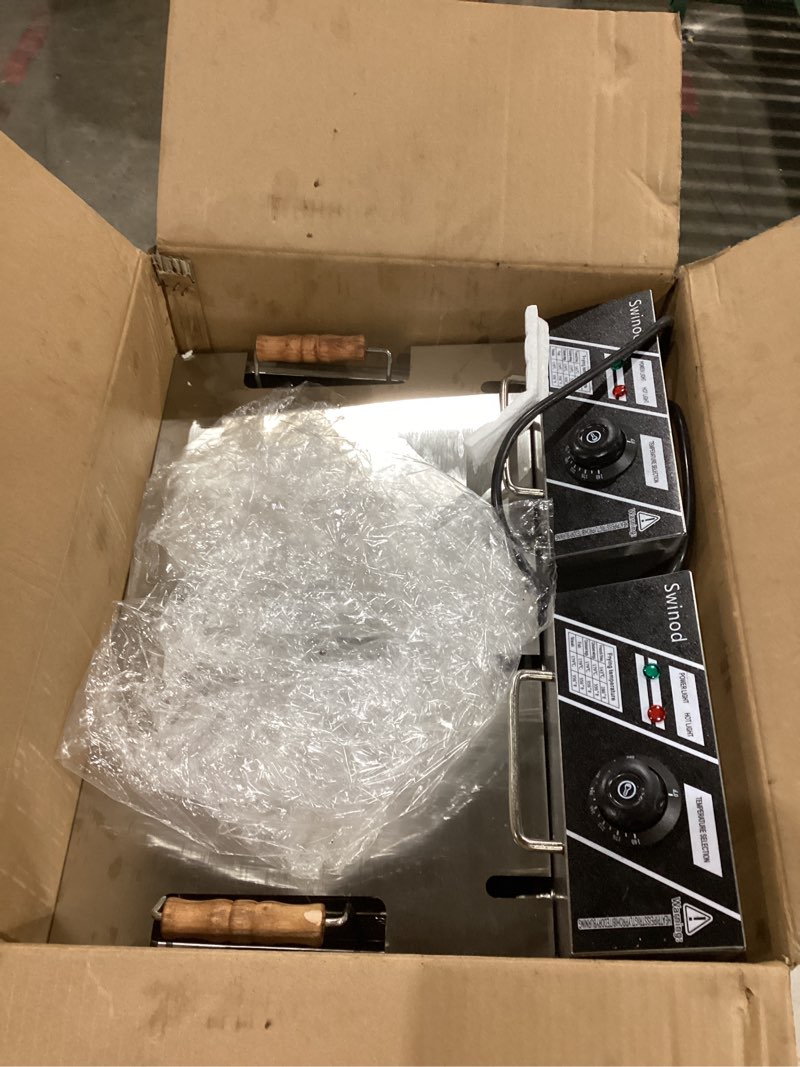 Condition photo showing As Is for Commercial Deep Fryer with Basket for Restaurant or Home Use, 3400W 12.7QT Detachable Large Capacity Stainless Steel Countertop Electric Oil Fryer with Temperature Control 83