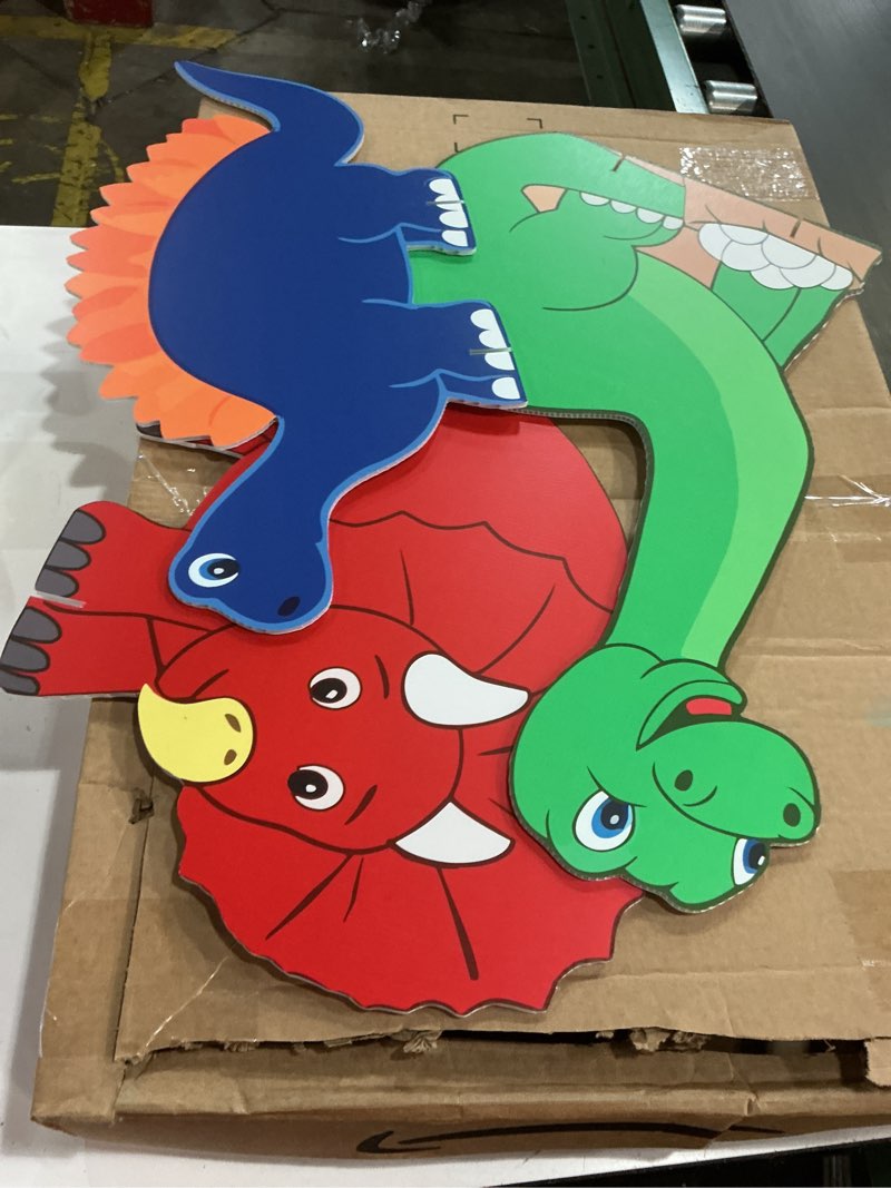 Condition photo showing Good Condition for 3 Pcs Large Dinosaur Baby Shower Decorations Cartoon Dinosaur Cardboard Standup Cutout Backdrop Jurassic Theme Birthday Party Decoration Dino Photobooth Props Supplies
