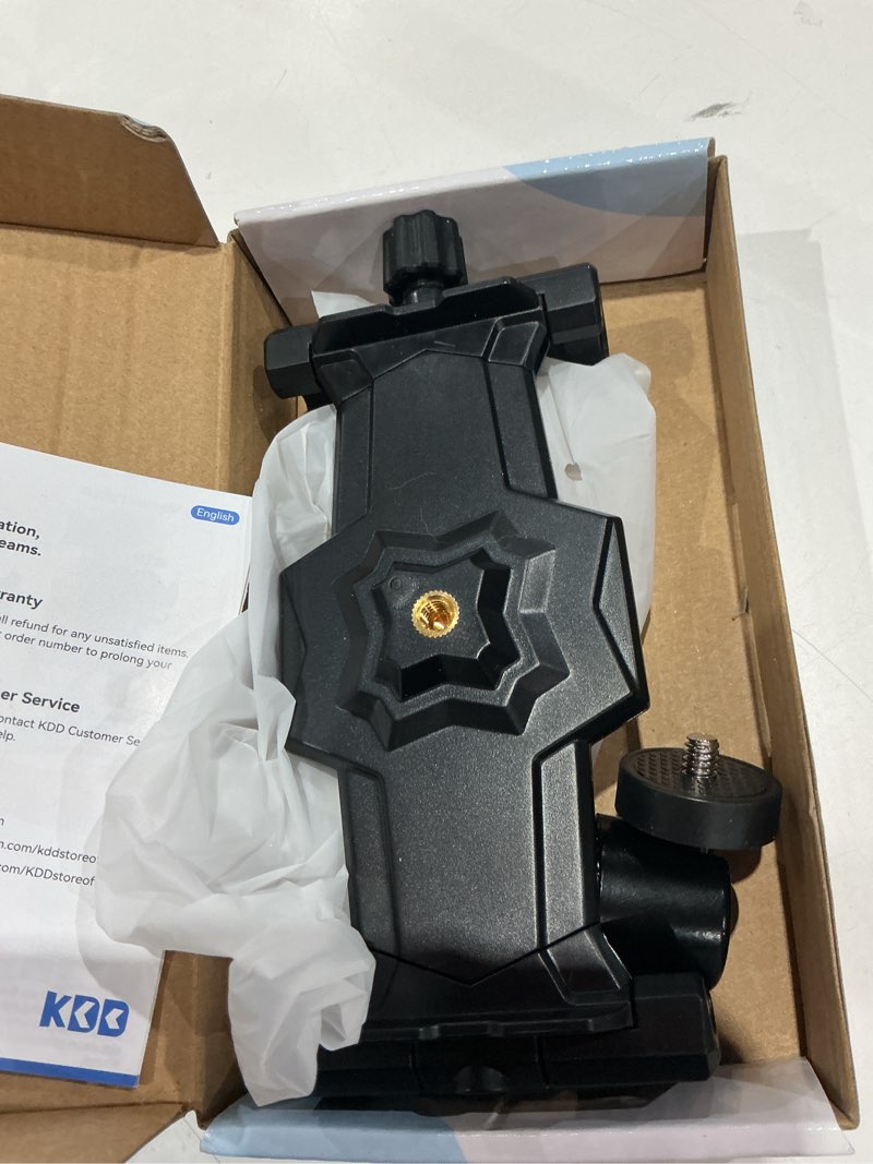 Condition photo showing Good Condition for kdd ipad and phone tripod mount adapter with ball head, ipad holder for tripod, 360 rotatable tablet clamp mount fits ipad pro 12.9, air mini 3 4, galaxy tab, surface pro, selfie stick(5.3-10.6") black