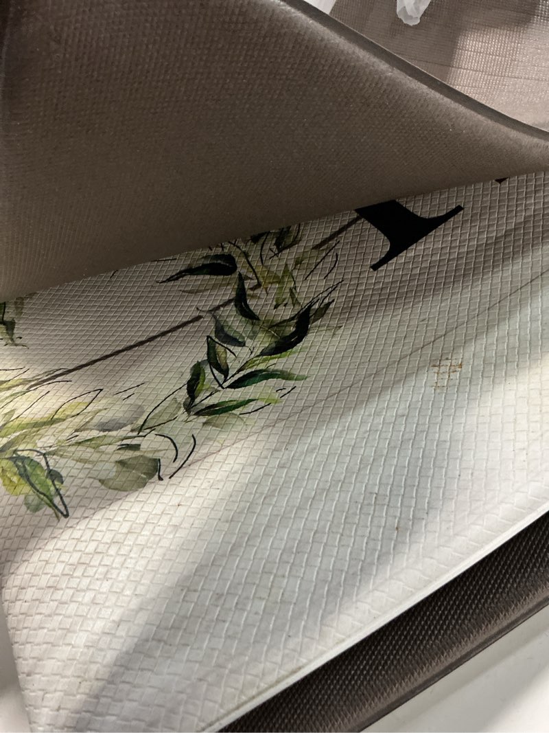 Condition photo showing Good Condition for KIMODE Farmhouse Kitchen Mat 2PCS Anti Fatigue Kitchen Rugs Non-Skid Waterproof Kitchen Floor Mat Cushioned Comfort Standing Mat for Office,Laundry,Sink,Home 17.3" x 47"+ 17.3" x 29"--0.47 inches Home Design