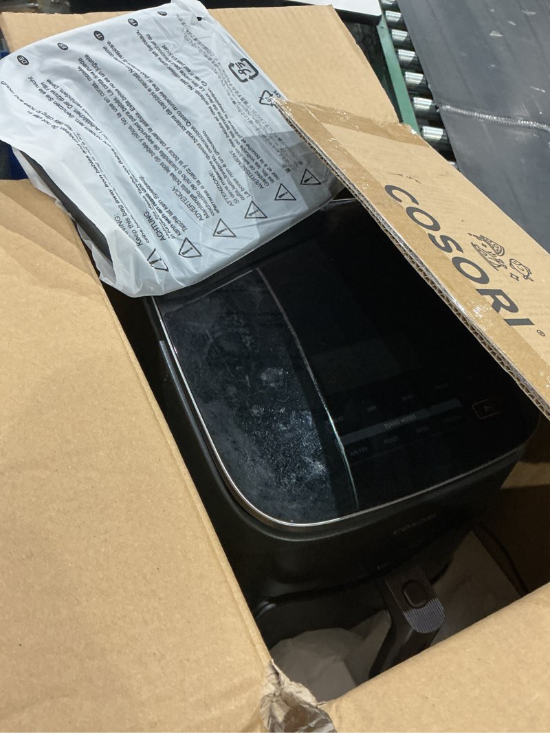 Condition photo showing Good Condition for cosori 9-in-1 turboblaze air fryer 6 qt, premium ceramic coating, 90°–450°f, precise heating for even results, air fry, roast, bake, broil, dry, frozen, proof, reheat, keep warm, 120v, dark gray dark gray 6qt air fryer