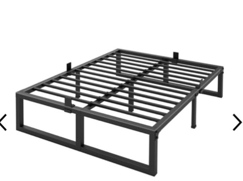 full size bed frame, 14 inch heavy duty support 3500 lbs metal platform bed
