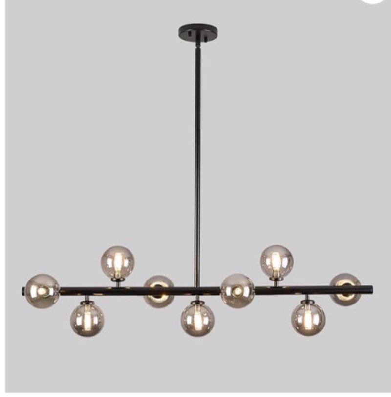 Wystco Mid Century Modern Globe Sputnik Chandelier, 9-Light Linear Chandeliers for Dining Room and K