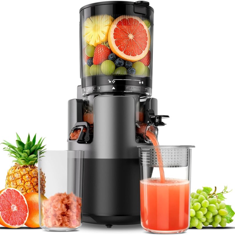 juicer machines, cold press juicer with 6" extra wide chute, 90oz capacity, powe
