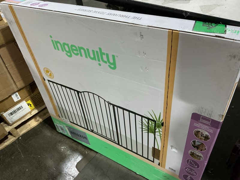 Condition photo showing Good Condition for Summer Infant Metal Expansion Extra Wide Safety Pet and Baby Gate, 44"-71" Wide, 36” Tall, Hardware Mounted for Dog and Child Safety, Fits Large Opening or Doorway, Auto Close Walk Thru Door - Bronze