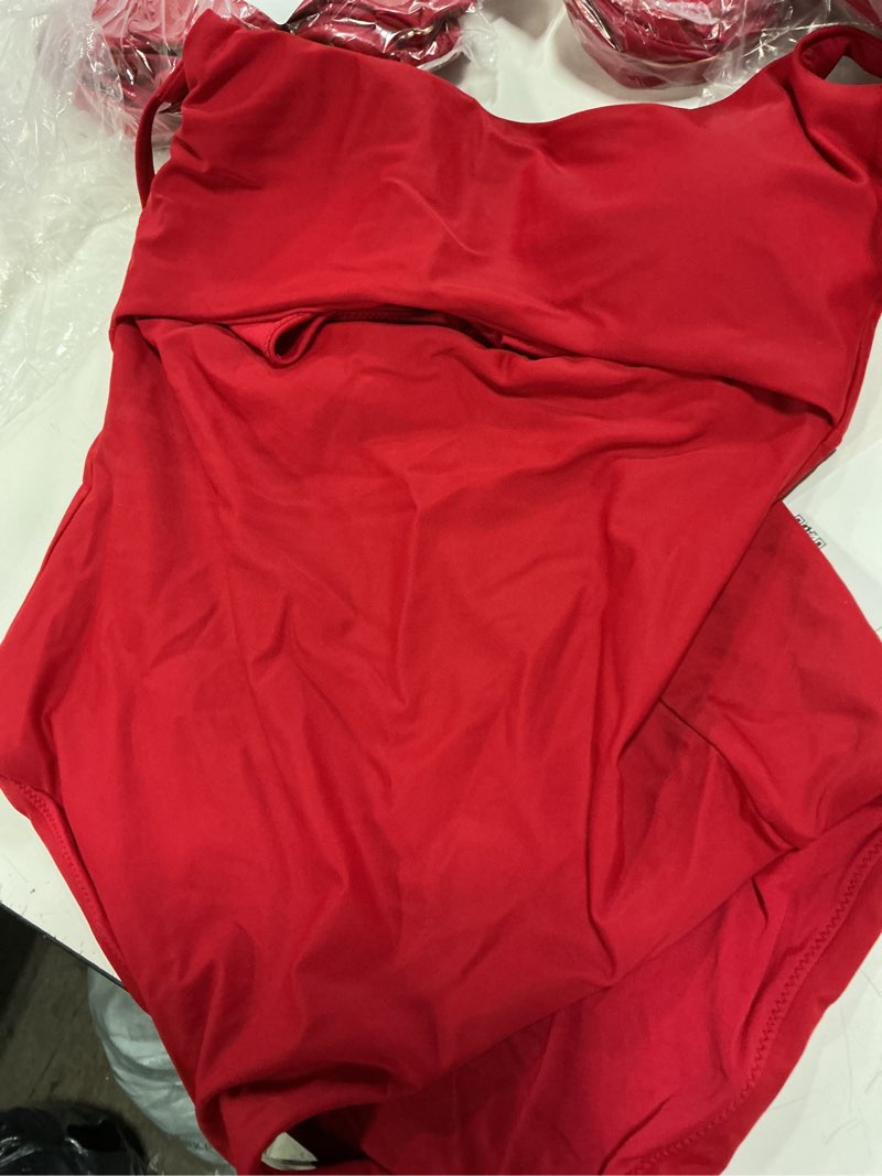 Condition photo showing Good Condition for italian cut out one-piece swimsuit, l, cherry