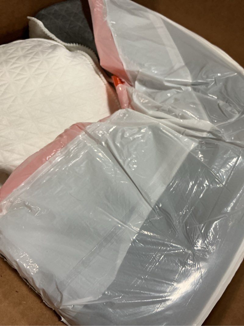 Condition photo showing As Is for TANYOO Bed Wedge Pillow for Sleep Apnea 10 Inch Gerd Pillow Patent Dual Layer Triangle Pillow Adjustable Shredded Memory Foam Topper Soft Support Ideal for Acid Reflux, After Surgery, Snoring 24x24x10 Inch