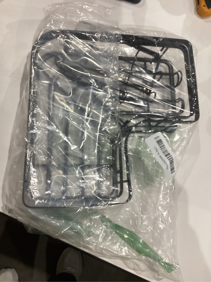 Condition photo showing As Is for Corner Shower Caddy - 3-Pack Shower Organizer with Soap Holder & Built-In Hooks, Rustproof Metal Shower Shelves, Laundry, Kitchen, Bathroom Organizers and Storage Solution, Large, Black Black Large - 3 Packs