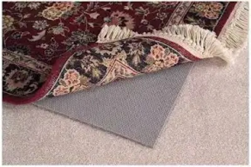 ottomanson non slip rug pad grip x 1/8 thick, protection for any flooring surface, keep your runner rug and area rugs in place, 4x 78", beige