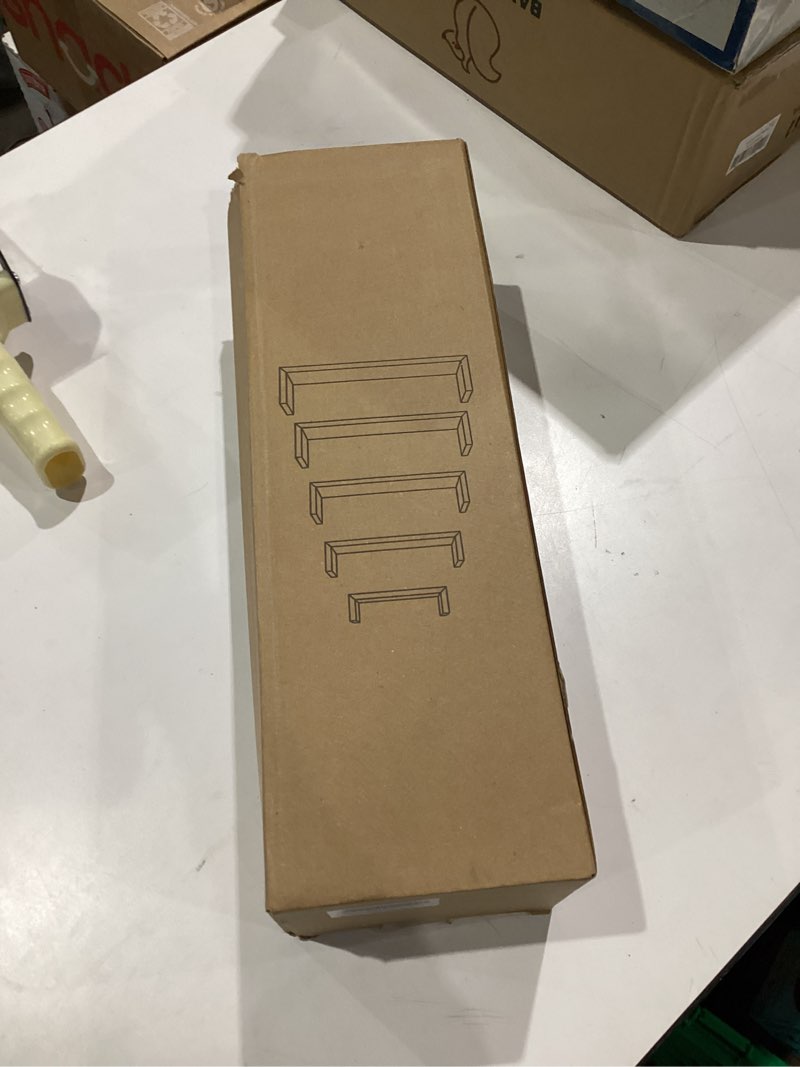 Condition photo showing New/Like New for SRIWATANA Floating Shelves for Wall, Wall Shelves for Bathroom, Bedroom, Living Room, Kitchen, Office, Wood Shelves for Home Decor Set of 5 (Washed White)