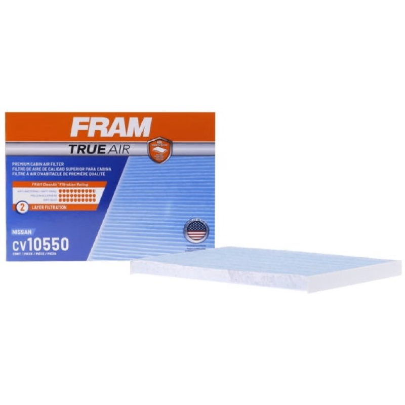 fram cv10550 trueair premium cabin air filter with n95 grade filter media for select nissan vehicles