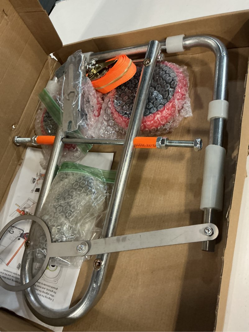 Condition photo showing Good Condition for toilet installation aid, closestool installation jack, easy moving and repairing of installation aid, portable positioning mobile foldable toilet dolly lift, easy alignment of seals lift tool (silver)