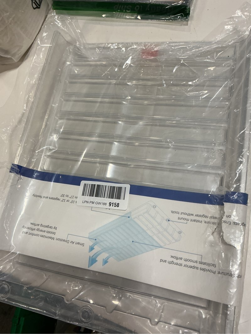 Condition photo showing New/Like New for air vent extender for under furniture, vent redirector, vent deflector for floor register 10" and 12" wide, extends from 17"-33" long (1pcs) 1pcs-superduty