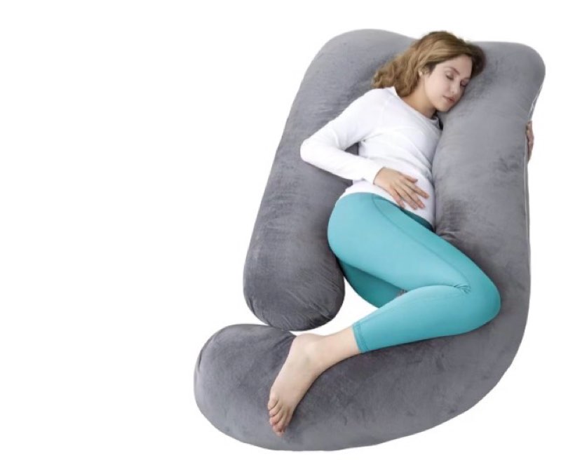 60 Inch Pregnancy Pillows for Sleeping, Extra Large U Shaped Body Pillow, Pregnancy Pillow, Maternity Pillow for Pregnant Women with Velour Cover (Blue)