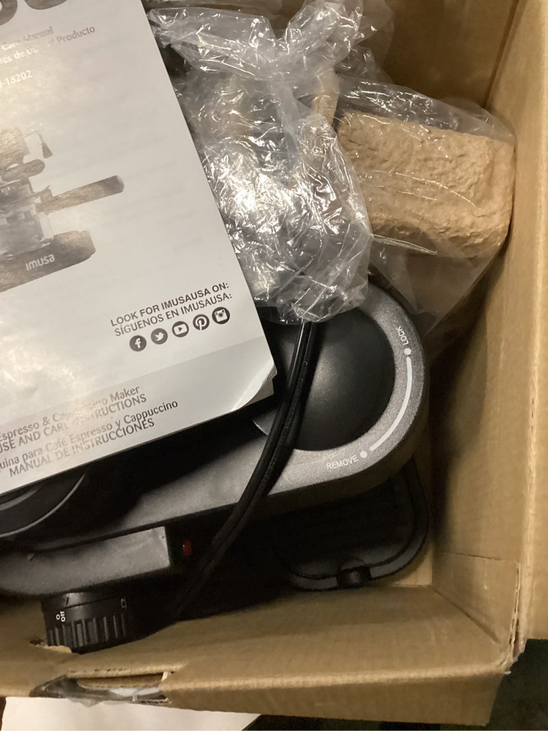 Condition photo showing As Is for imusa usa gau-18202 4 cup espresso/cappuccino maker,120 volts, black