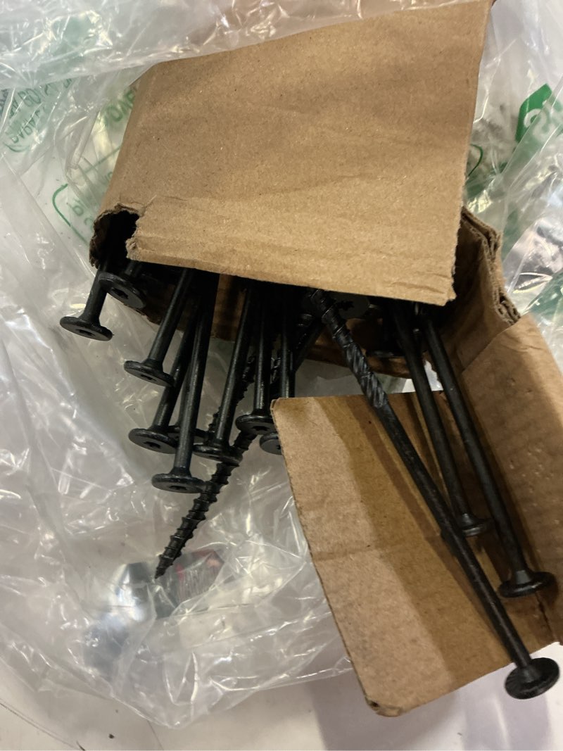 Condition photo showing As Is for #14 x 6 wood structural lag screws 54pcs star drive decking screws, rust resistant timber screws for timber/log/landscaping wood #14 x 6" black 54